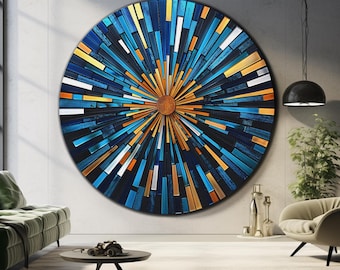 Tempered Glass Wall Art, Luxury Glass Wall Art, Modern Glass Wall Art, Round Painting, Large Glass Wall Art, Abstract Glass Wall Art, Gift