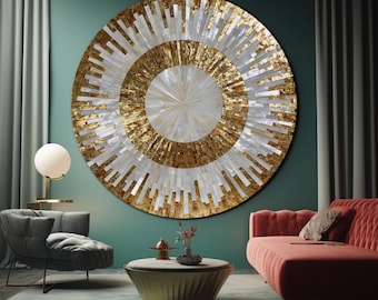 Tempered Glass Wall Art, Luxury Glass Wall Art, Modern Glass Wall Art, Round Painting, Large Glass Wall Art, Abstract Glass Wall Art, Gift