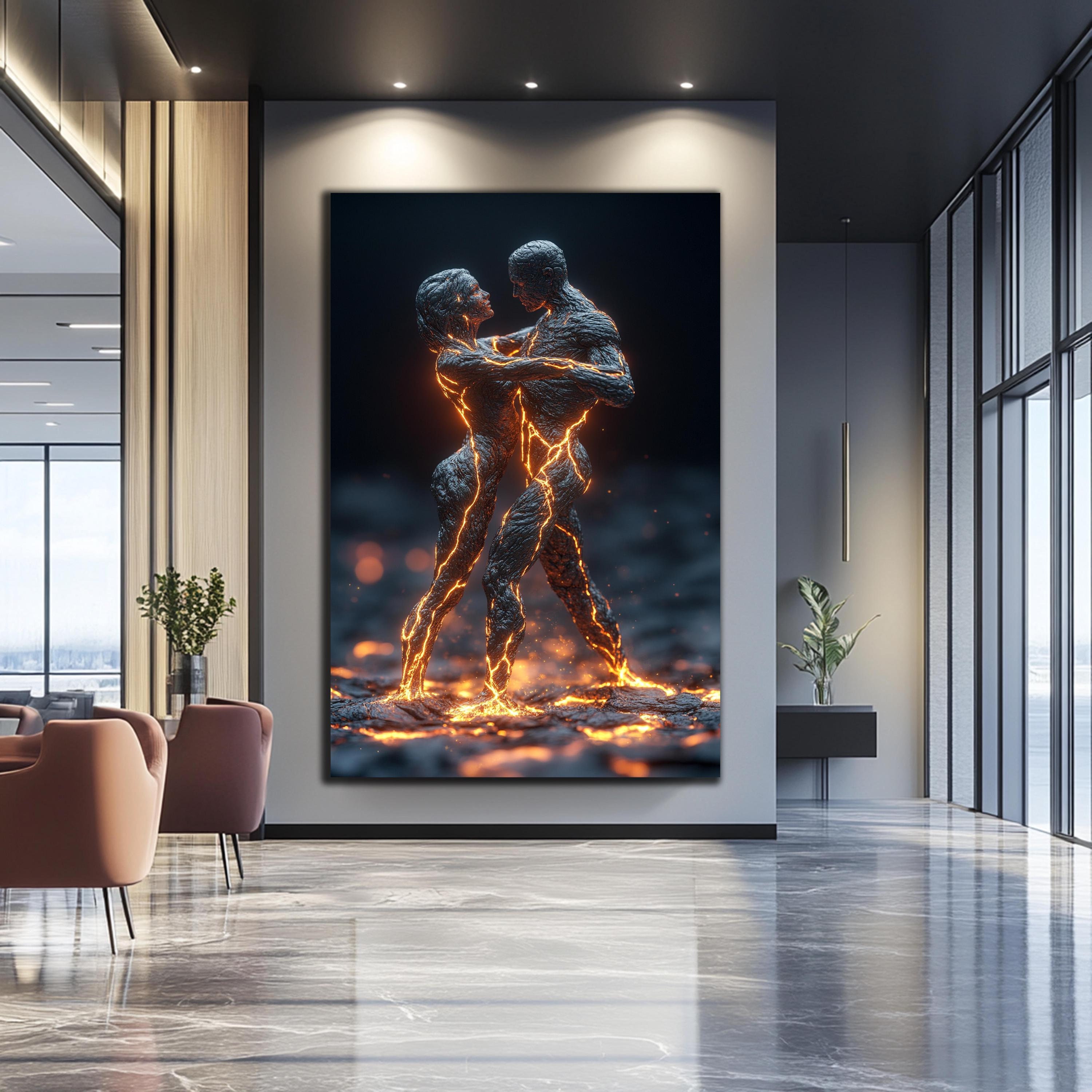Abstract Love Wall Art-Tempered Glass Wall Art-Glass Printing-Large Glass Wall Art-Custom Photo Glass-Photo on Glass-Abstract Glass Print