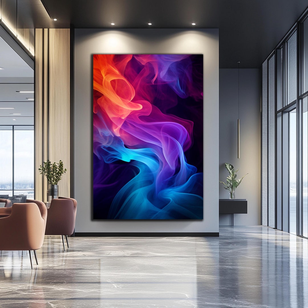 Tempered Glass Wall Art-colorful Smoke Glass Printing Wall Art-house ...