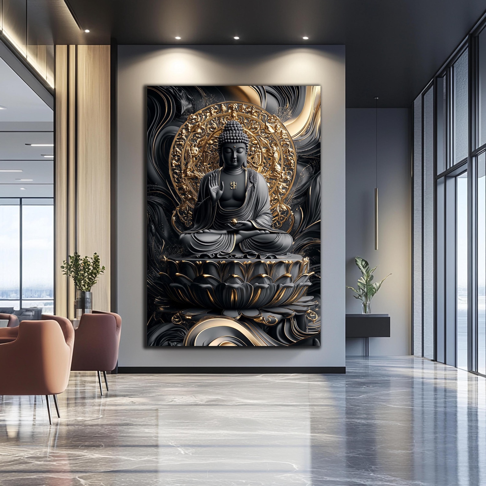 Buddha Wall Art-buddha Wall Decor-large Wall Art-buddha Wall Painting ...
