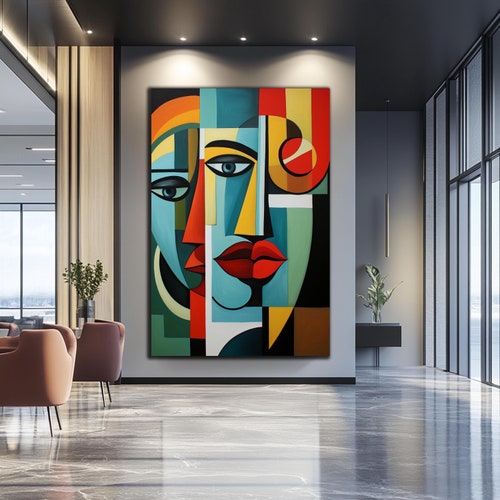 Pablo Picasso Wand Kunst-Lippen Wand Kunst-Moderne Glasmalerei-Gehärtetes Glas Wand Kunst-Glas Druck-Große Glas Wand Kunst-Wandbehänge-Geschenk