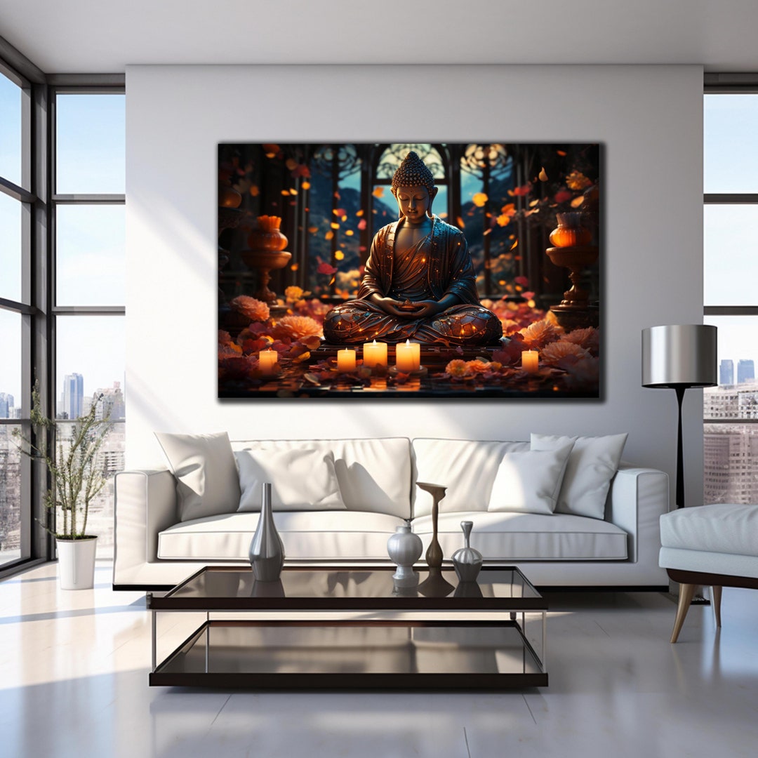 Buddha Wall Art-hindu Wall Art-indian Wall Art-tempered Glass Wall Art ...