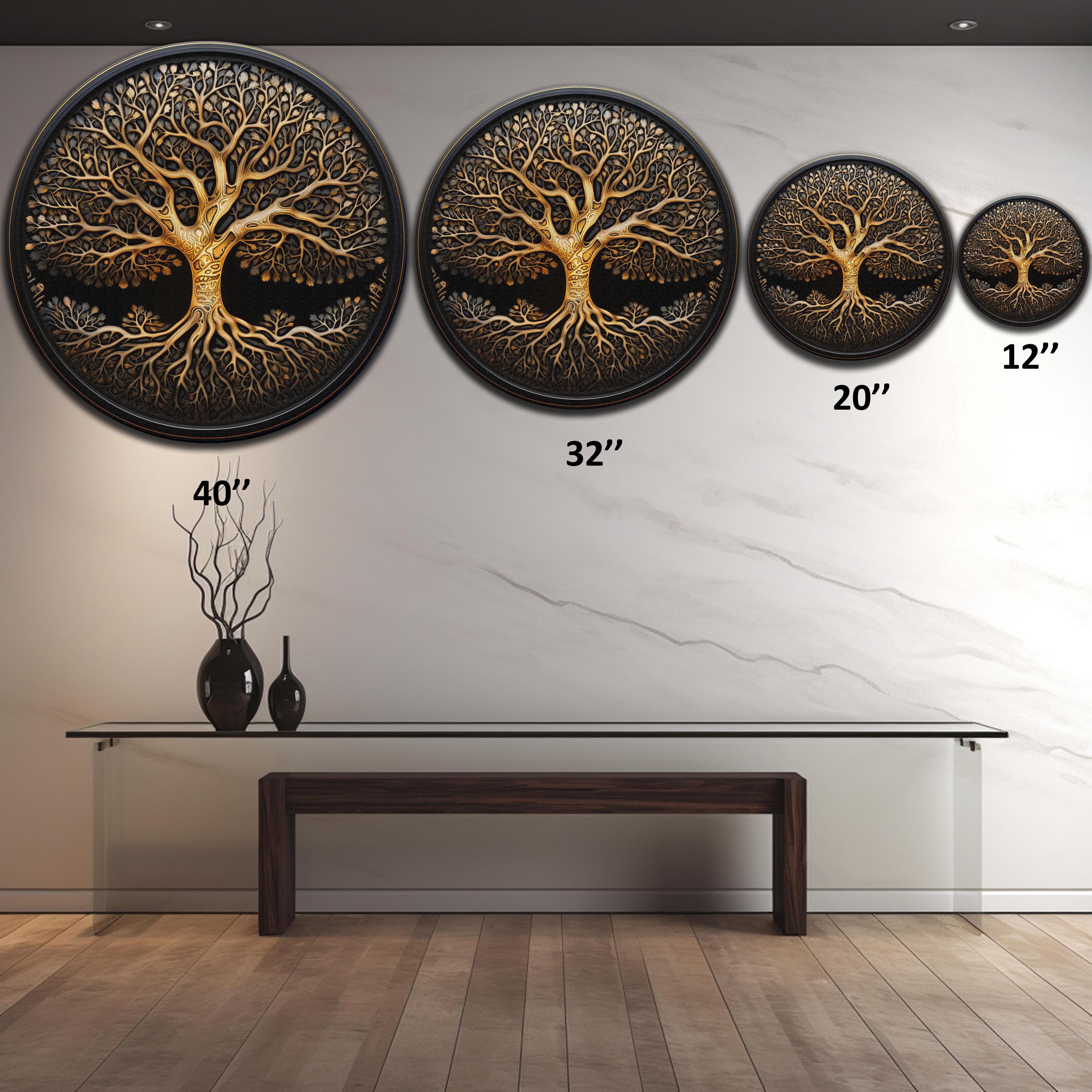 Tempered Glass Wall Art-tree of Life Wall Art-glass Printing-round Wall ...