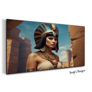 Cleopatra Tempered Glass Wall Art-Cleopatra Wall Art-Egyptian Wall Art-Large Wall Art-Ancient Egypt Wall Art-Glass Printing-Custom Glass Art