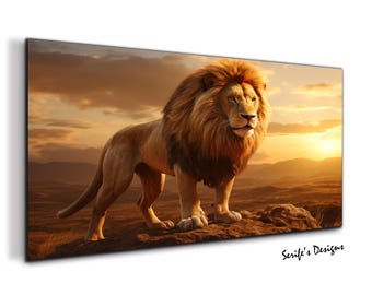 Lion Wall Art-Big Cats Art-Tempered Glass Wall Art-Glass Printing-Large Glass Wall Art-Wall Hangings-Custom Photo Glass-Lion Glass Art
