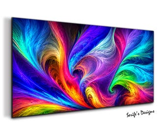 Rainbow Glass Wall Art-Tempered Glass Wall Art-Glass Printing-Large Glass Wall Art-Custom Photo Glass-Photo on Glass-Abstract Glass Print