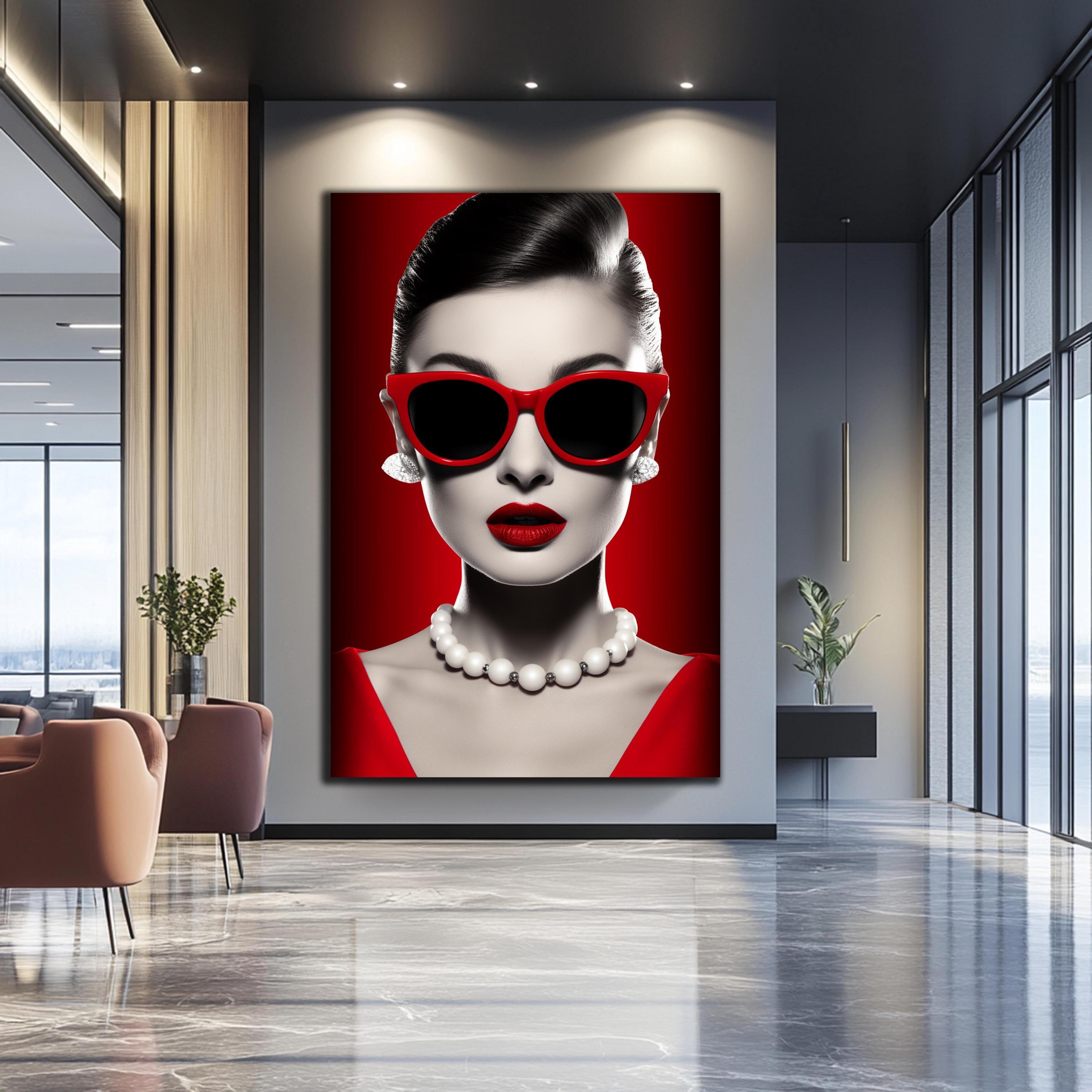 Tempered Glass Wall Art-audrey Hepburn Wall Art-glass Printing-lip Wall