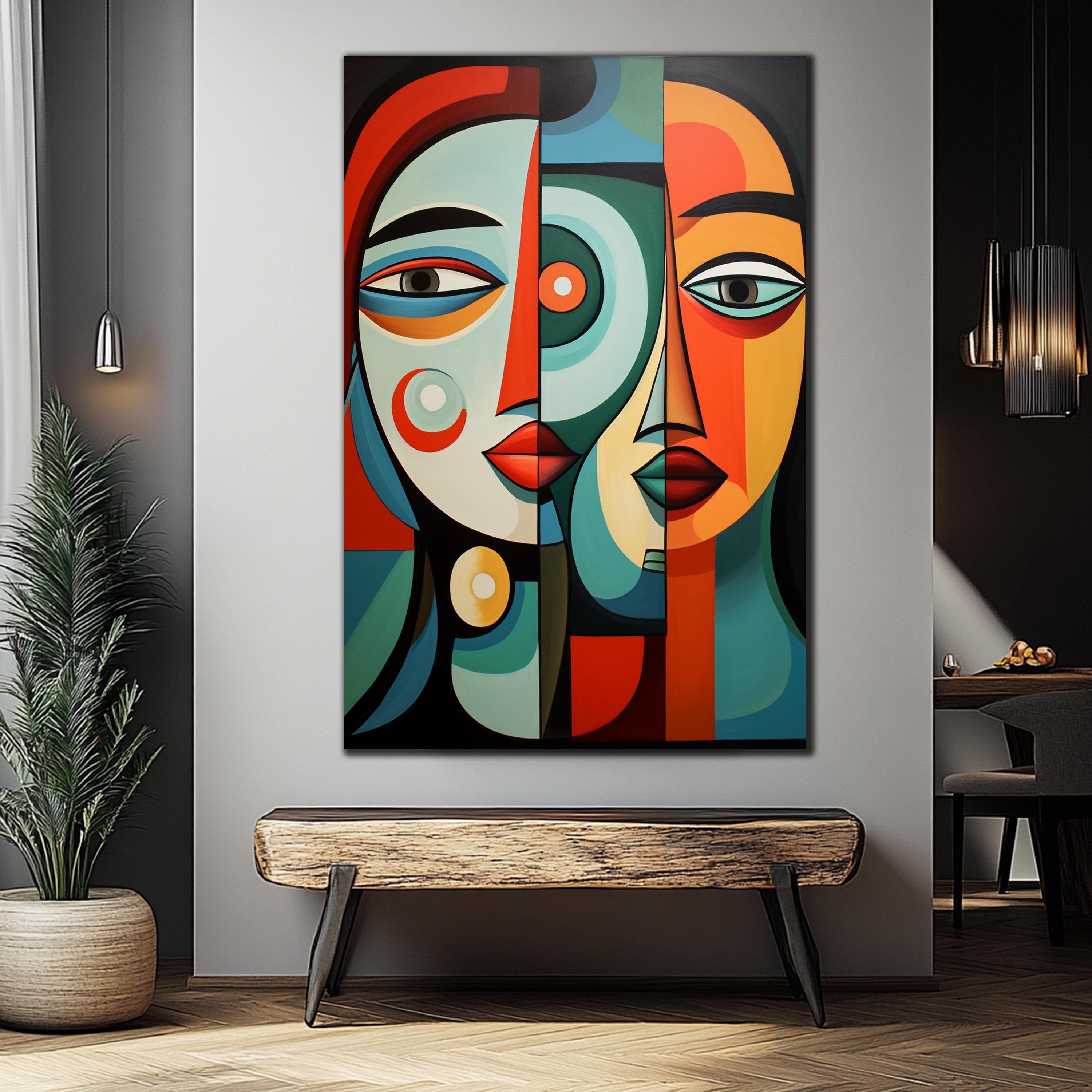 Pablo Picasso Wall Art-lips Wall Art-modern stained glass-tempered