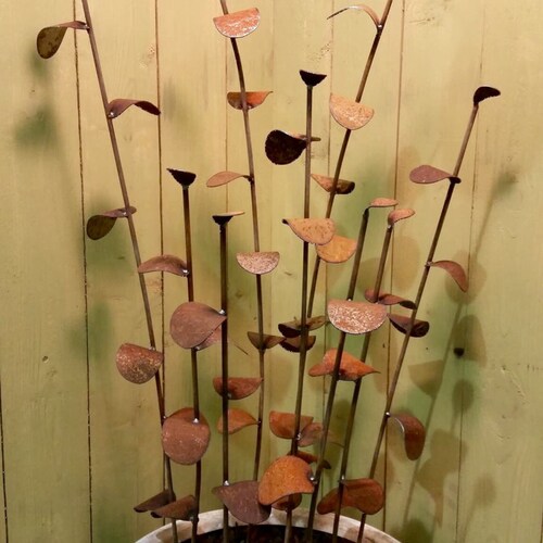 NEW Set of 3 Swirl Metal Garden Stakes Plant Marker Stakes Etsy