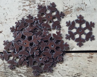 SHIP NOW - Rusted metal snowflakes pieces BUY as many as you want