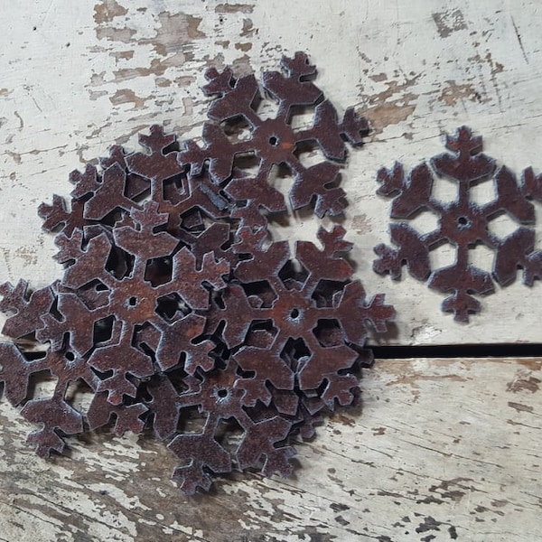 SHIP NOW - Rusted metal snowflakes pieces BUY as many as you want