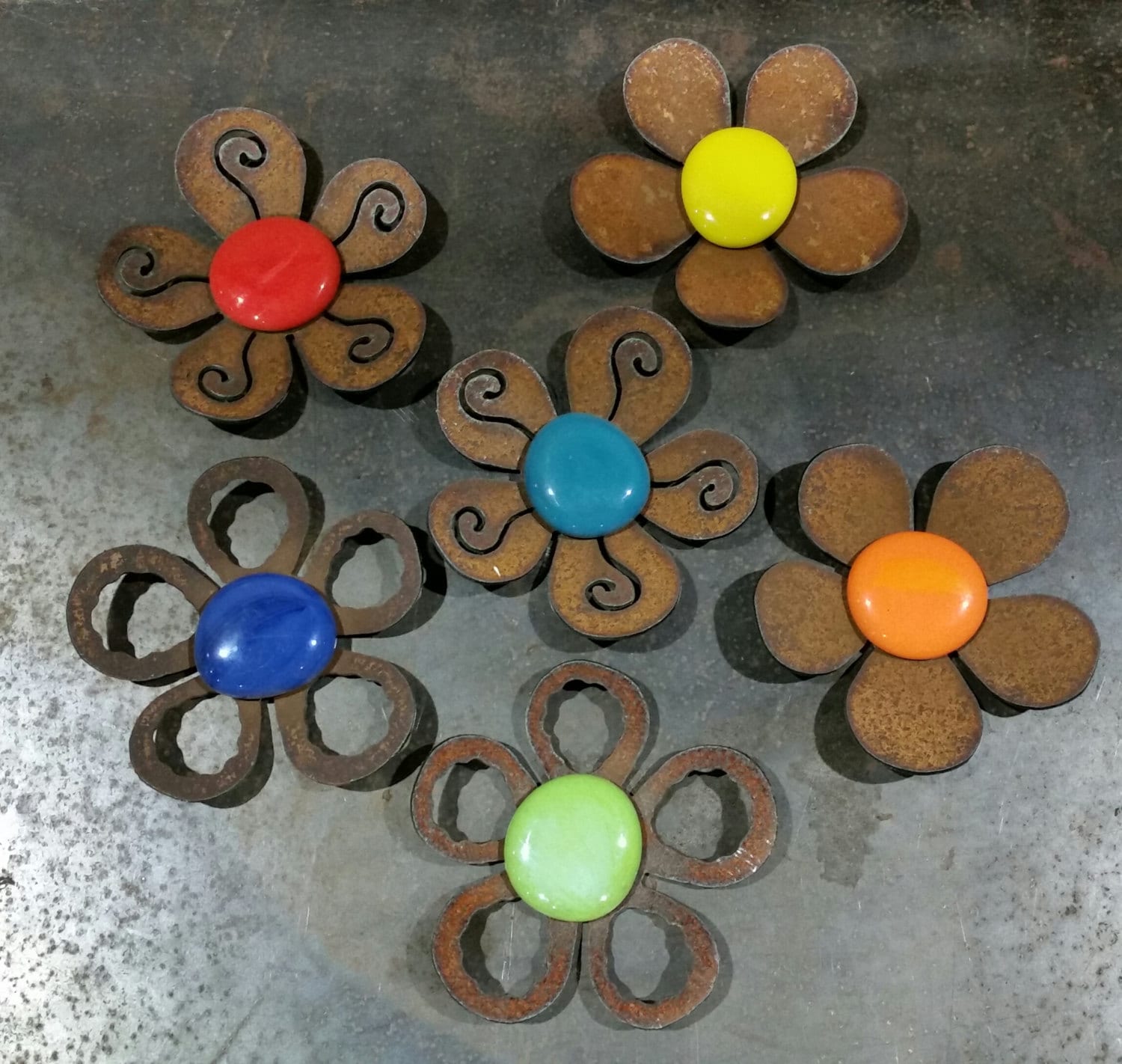Set of 6 jumbo Metal Flower Large Size Etsy