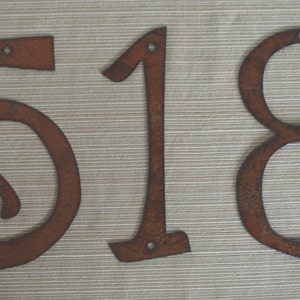 Rustic Metal 4 inch TO 8 inch Individual House Numbers Size Options image 1