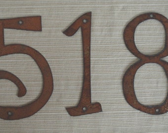 Individual House Numbers OR Letters- Rustic Metal - 4 inch TO 8 inch - Size Options - Buy as many as you need