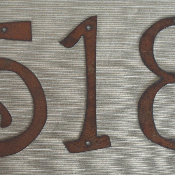 Individual House Numbers OR Letters- Rustic Metal - 4 inch TO 8 inch - Size Options - Buy as many as you need