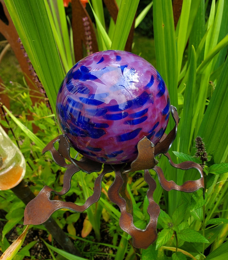 Garden Glass Ball GARDEN STAKE Metal Steel Enclosure Etsy