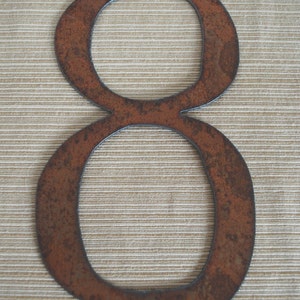 Rustic Metal 4 inch TO 8 inch Individual House Numbers Size Options image 3