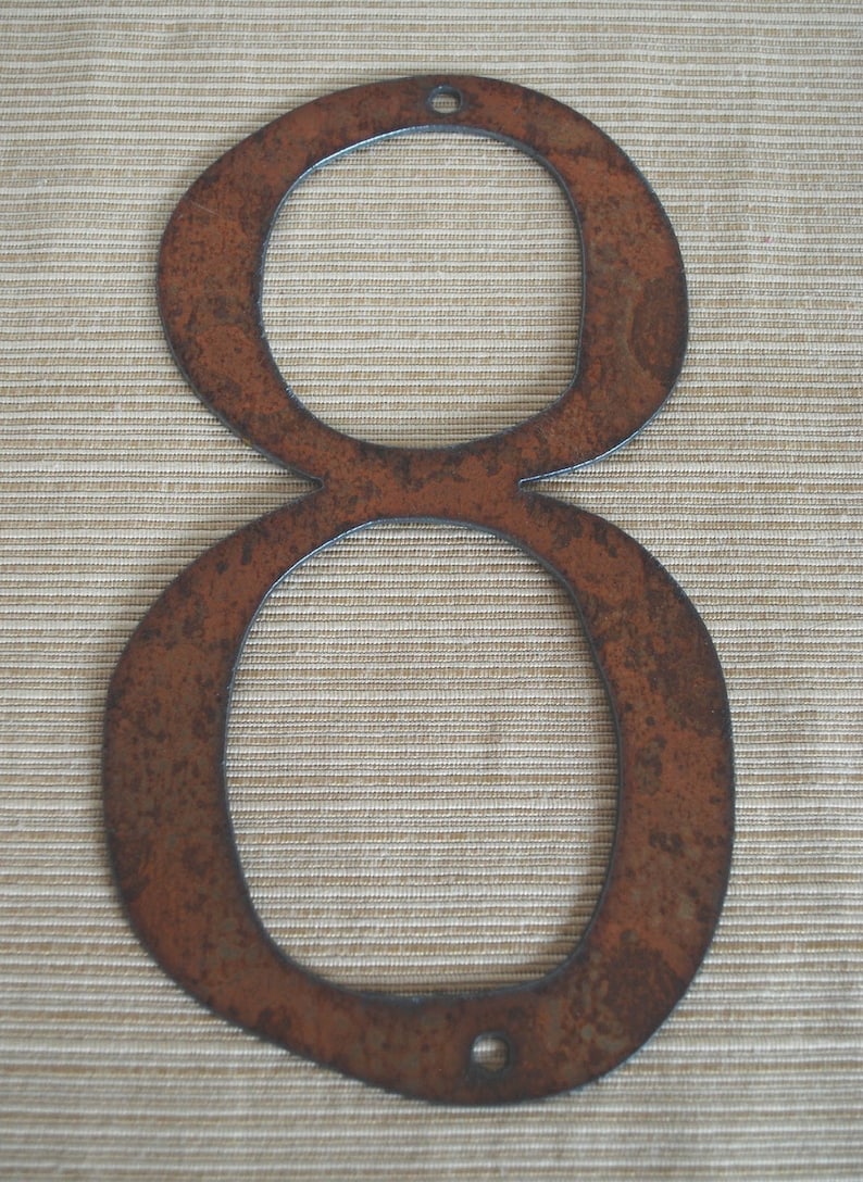 Rustic Metal 4 inch TO 8 inch Individual House Numbers Size Options image 3