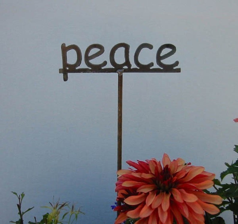 Metal Garden Sign YOUR choice 53 word to choose from...19 Inches Tall image 2