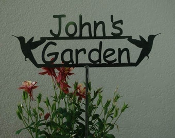 Fathers Day Gift - Great Mothers Day - Birthday Gift - Garden Gift - Custom Metal Garden Sign with Name Personalized - 17 Designs -Customize