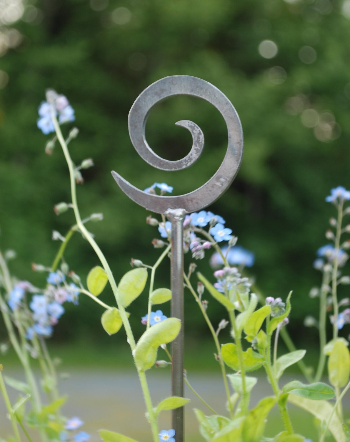 NEW Set of 3 Swirl Metal Garden Stakes Plant Marker Stakes Etsy