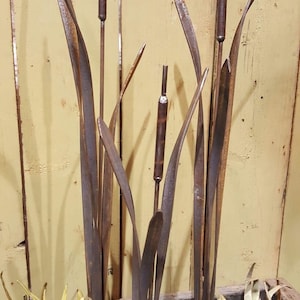 3 piece Cattail and Grass garden stakes - Sale