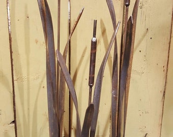 3 piece Cattail and Grass garden stakes - Sale