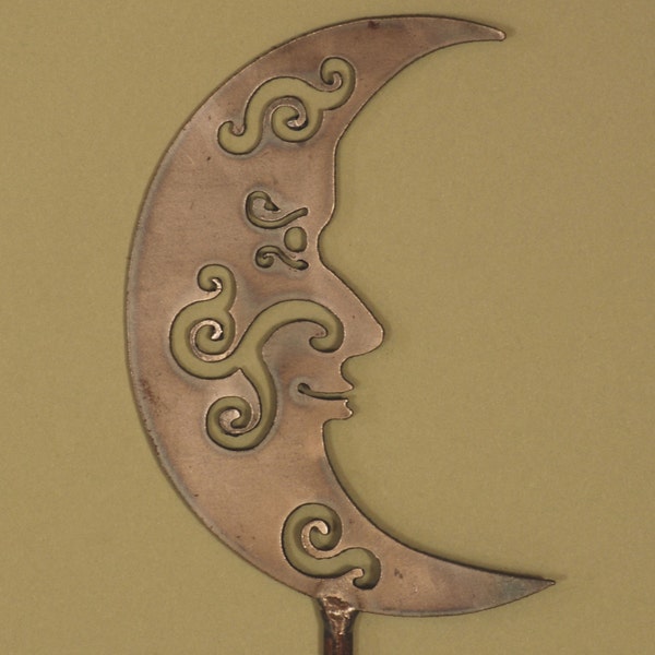 Celestial Moon Steel Garden Stake