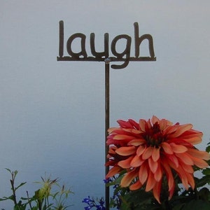 Metal Garden Stake Sign Your choice 53 words to choose from 19 Inches Tall image 1