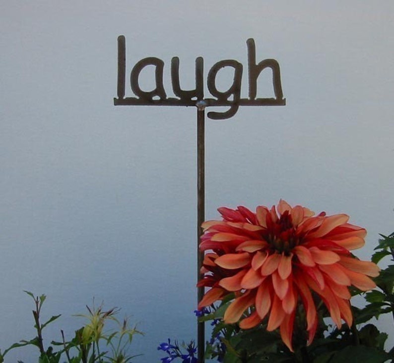 Metal Garden Stake Sign Your choice 53 words to choose from 19 Inches Tall image 1