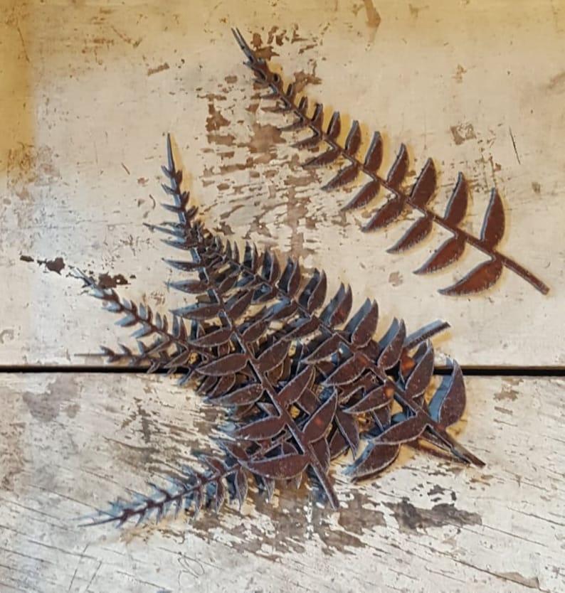 Rusted metal fern pieces BUY as many as you want image 1