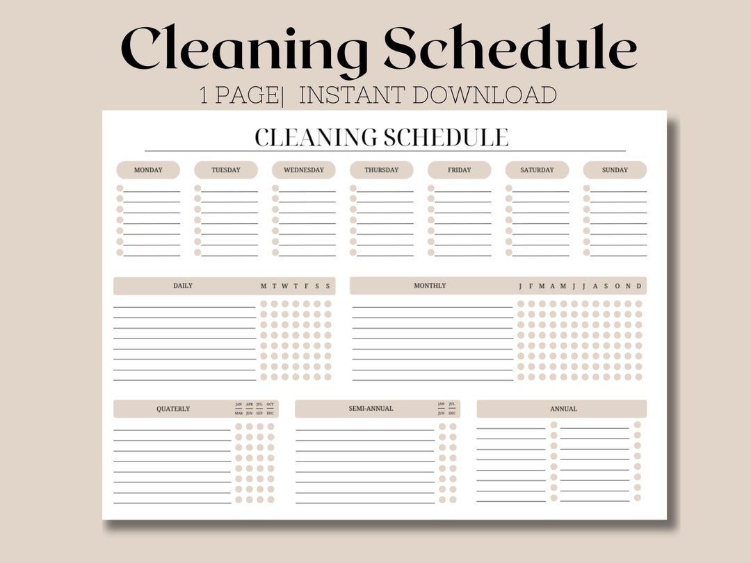 EDITABLE Cleaning Schedule Prefilled Planner, Cleaning Checklist ...