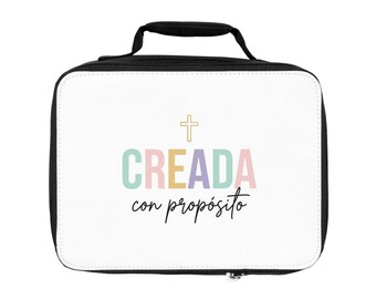 Personalized Lunch Bag: "Creada con Propósito" Design, Insulated Polyester Bag