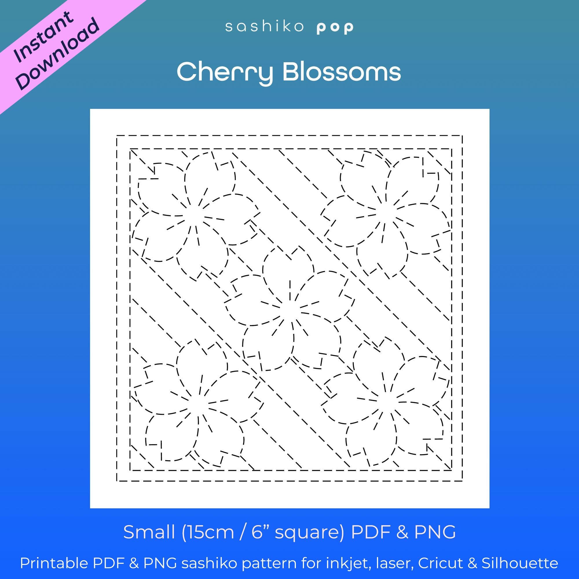⭐️All Cherry Blossoms⭐️新品6枚set⭐️婦人画報別注桜 Sakura Flower Cross Stitch Pattern PDF, Pink Cherry Blossom