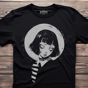 Eclipse Tee (Unisex) - Horror Manga TShirt Tomie Junji Ito Shirt Creepy Girl Manga Gothic Shirt Anime Horror Shirt Halloween Gift