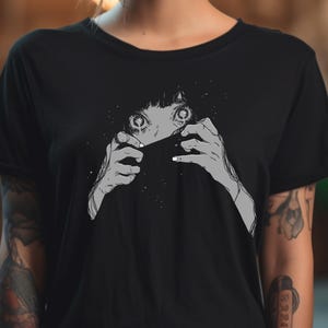 Nightmare Tee (Unisex) - Horror Manga TShirt Tomie Junji Ito Inspired Shirt Creepy Girl Manga Gothic Shirt Anime Horror Shirt Goth Gift
