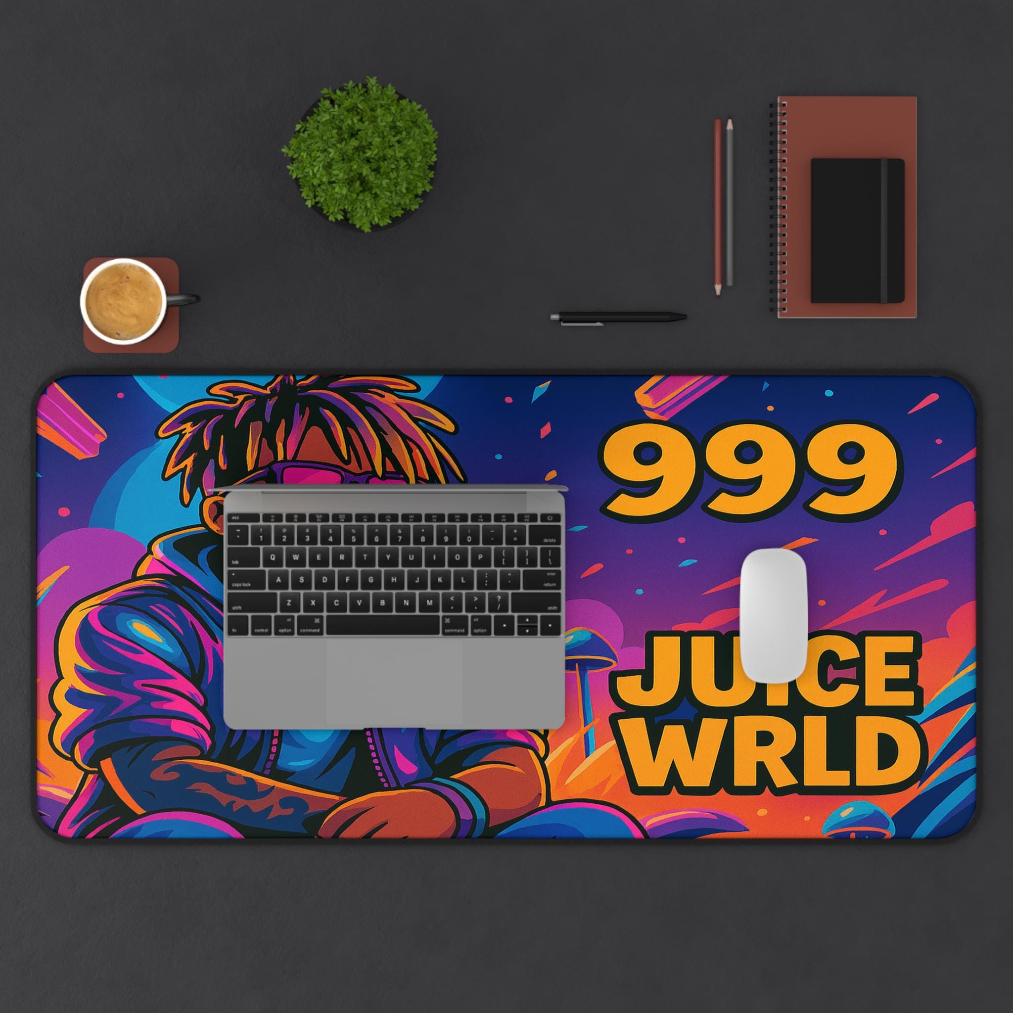 Juice WRLD Mouse Pad: 999 Cartoon Design, Neoprene Desk