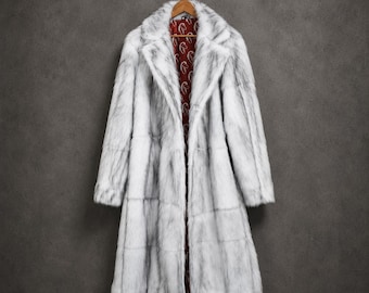 Handgefertigter Herren Ken Kunstpelzmantel - Halloween Inspiriert Rayon Gosling Weiß Langes Cosplay
