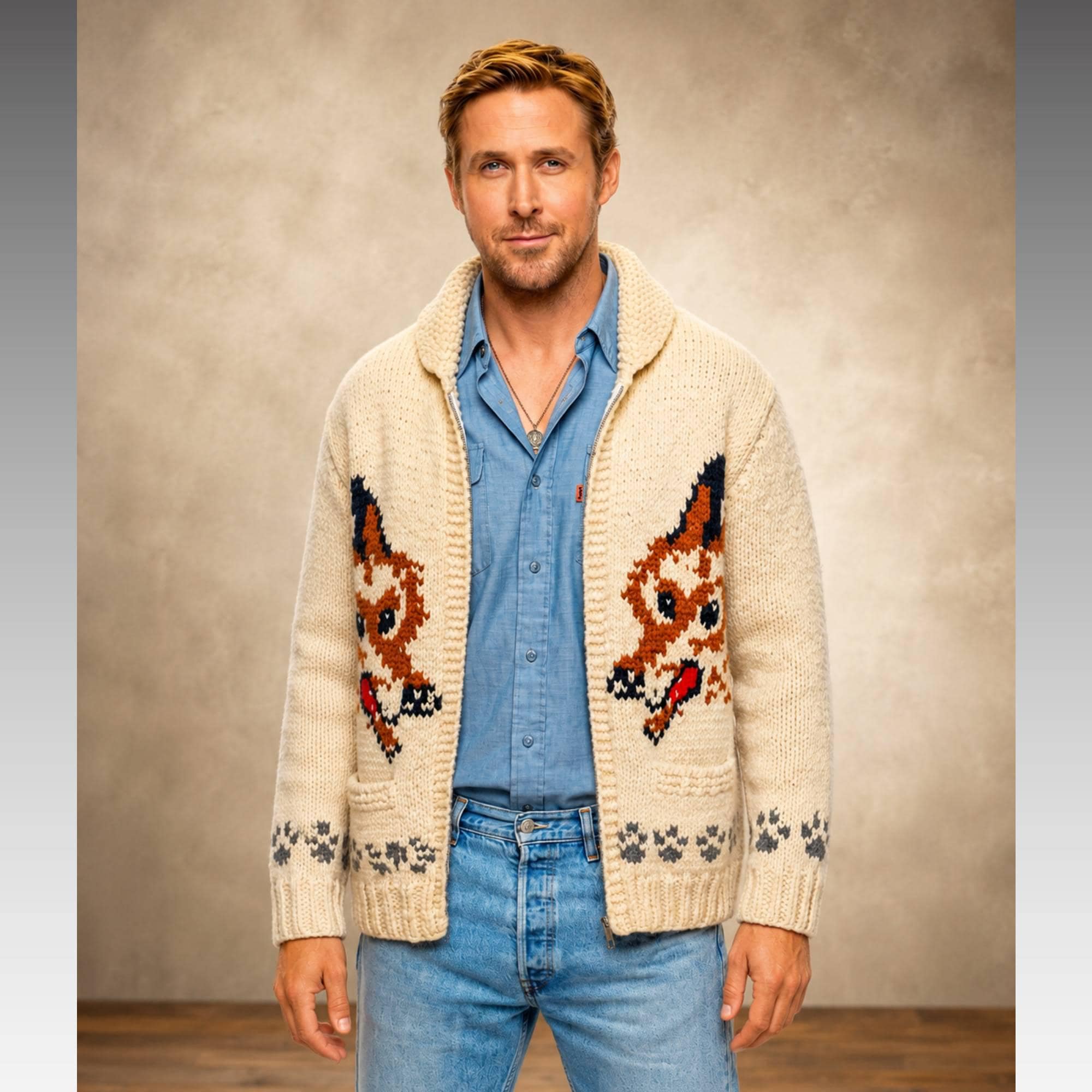 Fox Cardigan Ryan Gosling Inspired Hail Mary - Wolf Sweater