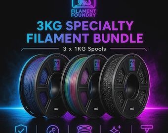 3KG Specialty PLA Filament Bundle, 1.75mm — Rainbow, Silk & Matte