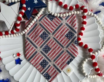 Pañuelo con la bandera estadounidense para perros o gatos • Pañuelo patriótico para mascotas • Pañuelo para perros o gatos del 4 de julio • Pañuelo para mascotas que se ata • Pañuelo bonito para perros o gatos