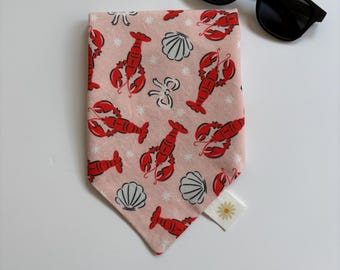 Bandana para perro o gato Coquette Lobster • Bandana de verano para mascotas • Bandana para perro o gato del 4 de julio • Bandana para mascota para atar • Bandana linda para perro o gato