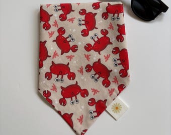 Pañuelo de verano para perros o gatos con diseño de cangrejo • Pañuelo de verano para mascotas • Pañuelo del 4 de julio para perros o gatos • Pañuelo para mascotas con lazo • Pañuelo bonito para perros o gatos