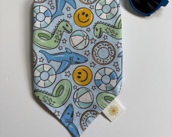 Pañuelo azul para perros o gatos con temática de piscina • Pañuelo de verano para mascotas • Pañuelo para perros o gatos del 4 de julio • Pañuelo para mascotas con lazo • Pañuelo bonito para perros o gatos