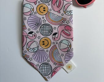 Pañuelo rosa para perros o gatos con temática de piscina • Pañuelo de verano para mascotas • Pañuelo para perros o gatos del 4 de julio • Pañuelo para mascotas con lazo • Pañuelo bonito para perros o gatos