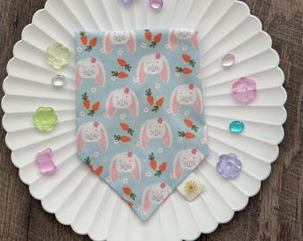 Pañuelo azul de conejito de Pascua para perro o gato • Pañuelo de primavera para mascotas • Pañuelo para atar a mascotas • Pañuelo bonito para perro o gato • Pañuelo para perro o gato