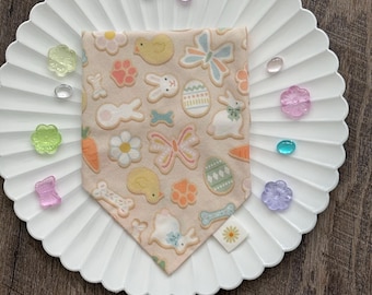 Pañuelo para perro o gato con diseño de galleta de Pascua • Pañuelo de primavera para mascotas • Pañuelo para mascotas con lazo • Pañuelo para perro o gato con diseño de conejito • Pañuelo para perro o gato