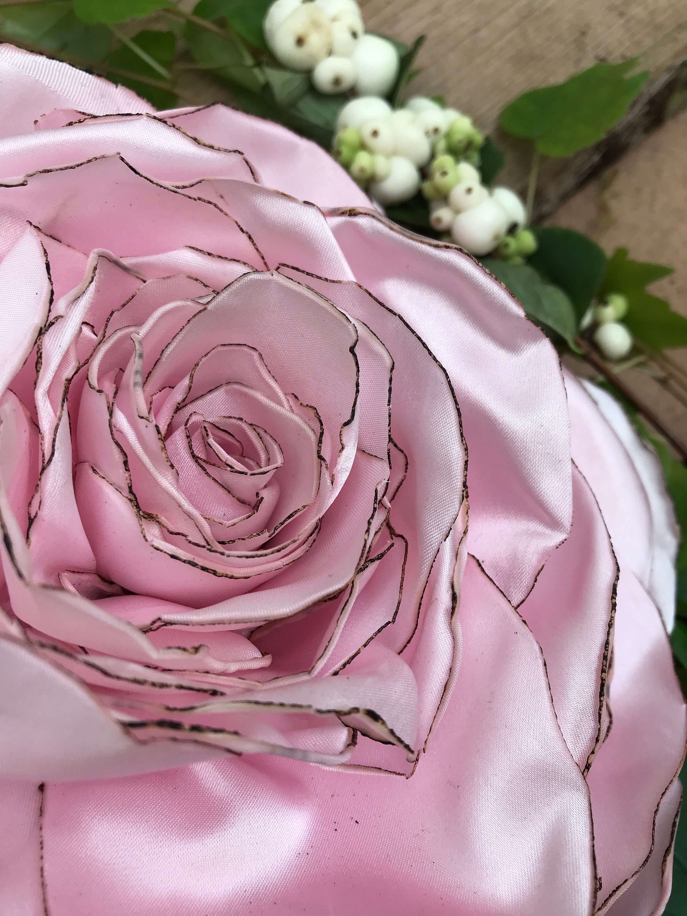 Giant Pale Pink Rose Headpiece: Silk Flower Corsage, Bridal  display picture 2