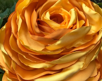 Oversized Yellow Rose Headpiece: Recycled Satin Flower Crown
